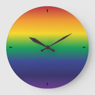 Beautiful Gradient Rainbow Large Clock