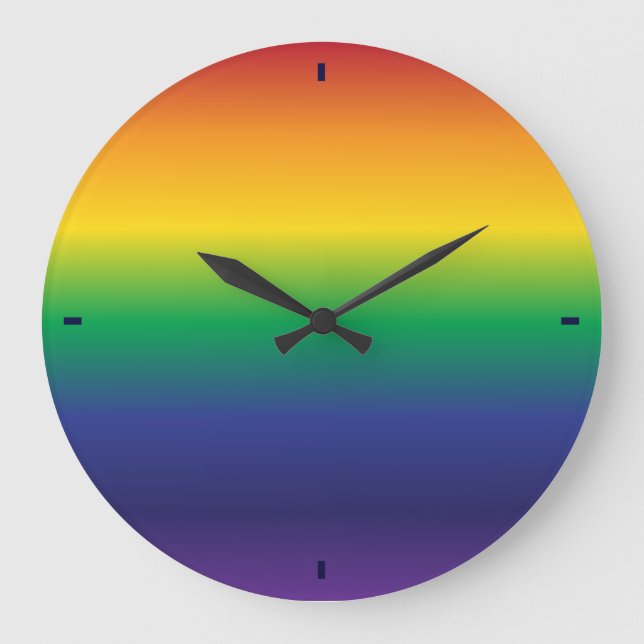 Beautiful Gradient Rainbow Large Clock (Front)