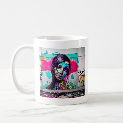 Beautiful Graffiti Art Woman on  Coffee Mug