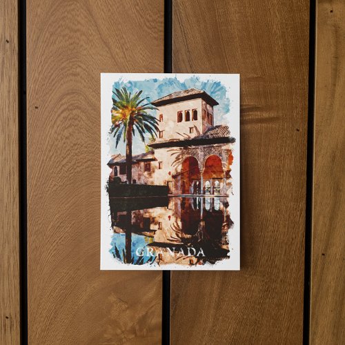 Beautiful Granada Spain Alahmbra Travel Postcard