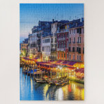 Beautiful Grand Canal Sunset Venice Italy Travel Jigsaw Puzzle<br><div class="desc">This stunning jigsaw puzzle features the reflections of the restaurant lights in the water of the Grand Canal in Venice,  Italy 
#italy #italian #canal #grandcanal #venice #reflections #sunset #europe #european #scenic #travel #vacation #outdoors #jigsaw #puzzle #jigsawpuzzle #gifts #fun #stockingstuffers #games #landscape</div>