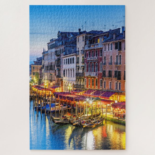 Beautiful Grand Canal Sunset Venice Italy Travel Jigsaw Puzzle (Vertical)