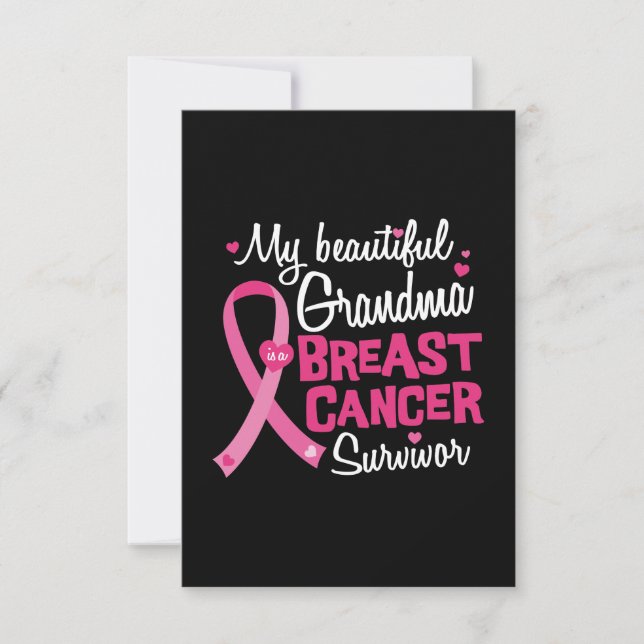 Beautiful Grandma Breast Cancer Survivor Card (Front)