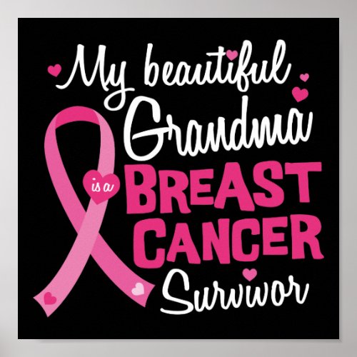 Beautiful Grandma Breast Cancer Survivor Poster