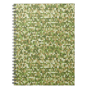 Beautiful granny knit pattern in green olive color notebook