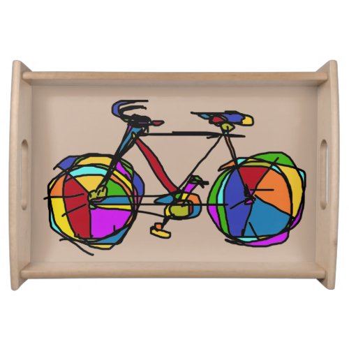 beautiful graphic color bicycle serving tray