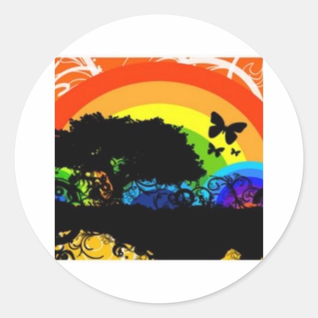 Beautiful graphics classic round sticker (Front)