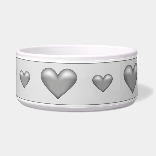 Beautiful Gray Color Hearts Representing Love Bowl (Front)