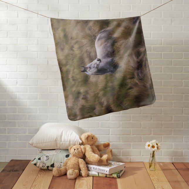 Beautiful Gray Colored Horse Baby Blanket (In Situ)