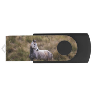 Beautiful Gray Colored Horse Flash Drive