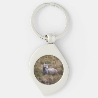 Beautiful Gray Colored Horse Keychain