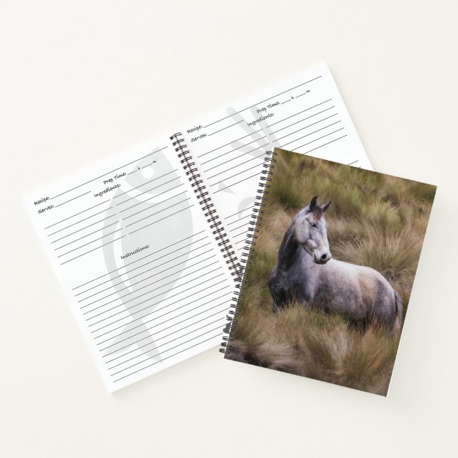 Beautiful Gray Colored Horse Notebook (Inside)