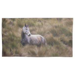 Beautiful Gray Colored Horse Pillow Case