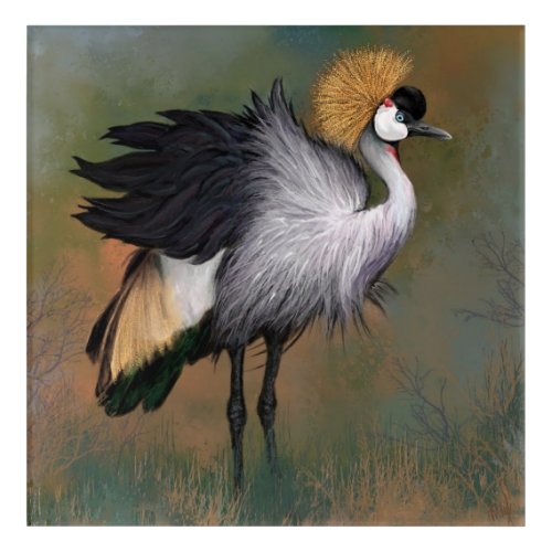 Beautiful Gray Crowned Crane Bird Acrylic Print