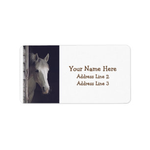 Beautiful Gray Mare Horse Address Label