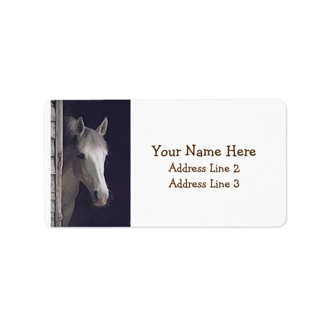 Beautiful Gray Mare Horse Address Label (Front)