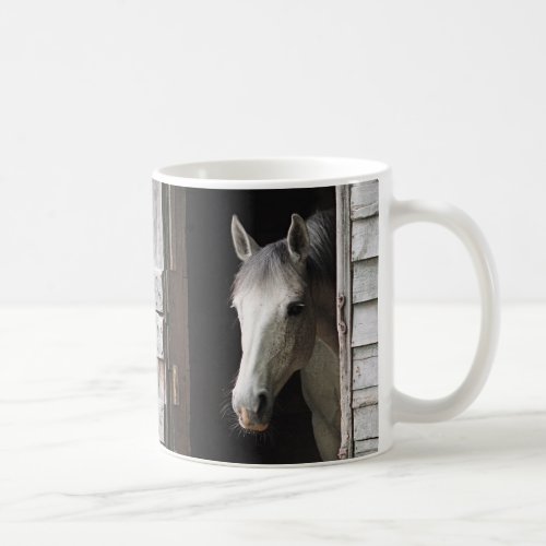 Beautiful Gray Mare Horse  Barn Coffee Mug