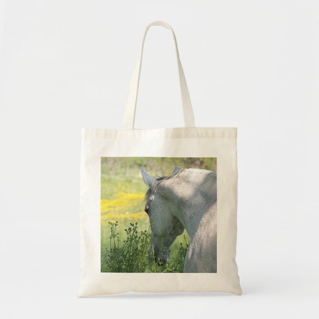 Beautiful Gray Mare Horse Tote Bag (Front)