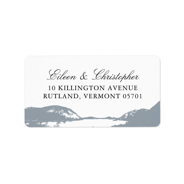 Beautiful Gray Mountain Lake | Wedding Label (Front)