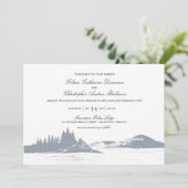 Beautiful Gray Mountain Pine Trees Lake | Wedding Invitation (Standing Front)