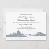 Beautiful Gray Mountain Pine Trees Lake | Wedding Invitation (Front)
