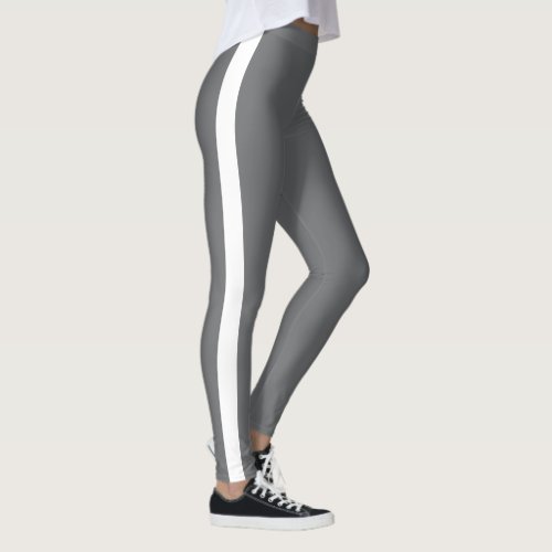 Beautiful Gray White Stripe Leggings