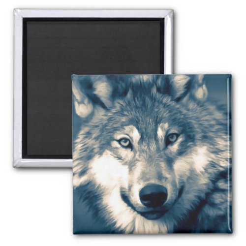 Beautiful Gray Wolf Woodland Animal Magnet