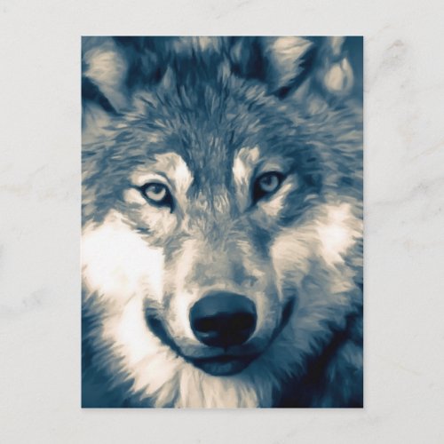 Beautiful Gray Wolf Woodland Animal Postcard