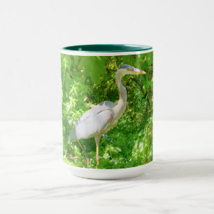 Beautiful great blue heron in the wild  mug