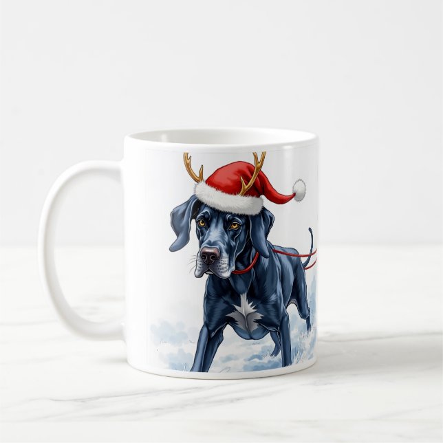 Beautiful Great Dane Christmas Coffee Mug (Left)