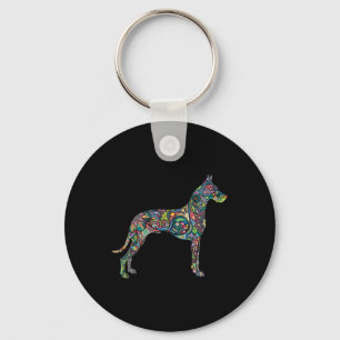 Beautiful Great Dane Dog Totem Tattoo Art Hoodie Keychain