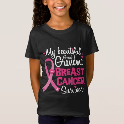 Beautiful Great Grandma Breast Cancer Survivor T_Shirt