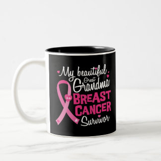 Beautiful Great Grandma Breast Cancer Survivor Two-Tone Coffee Mug