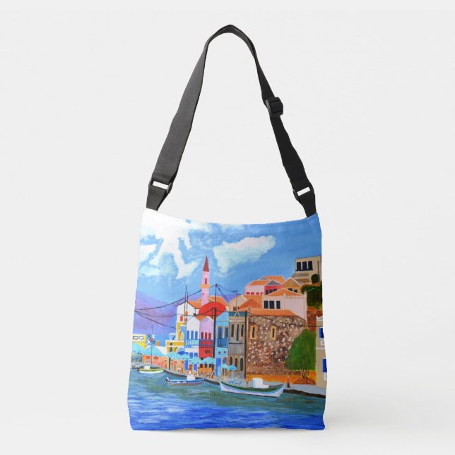 Beautiful Greece Cross- Body Bag  (Front)