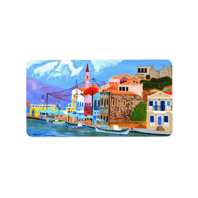 Beautiful Greece Return Address Labels  (Front)