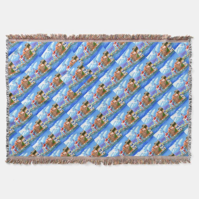 Beautiful Greece Throw blanket  (Front)