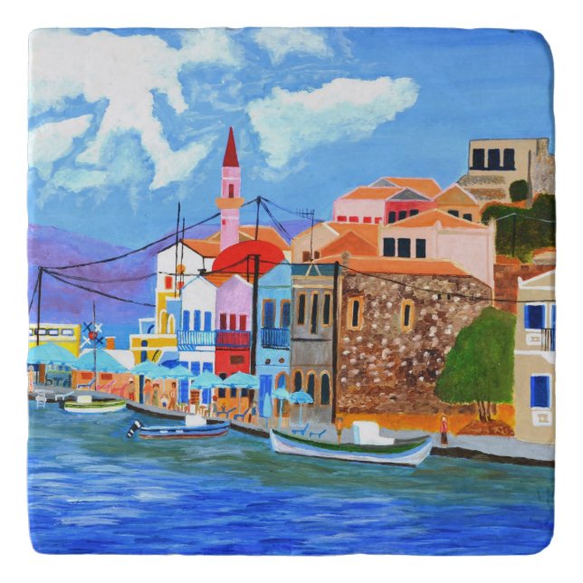 Beautiful Greece Trivet  (Front)