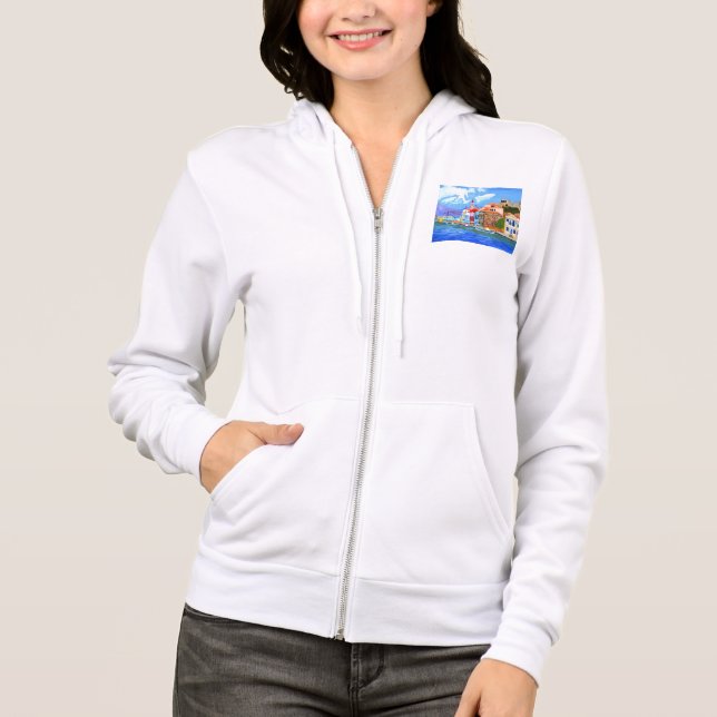 Beautiful Greece Zip Hoodie  (Front)