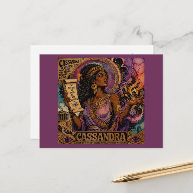  Beautiful Greek Goddess Cassandra Postcard (Front/Back In Situ)