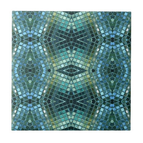 Beautiful Green and Blue Glass Mosaic Ceramic Tile