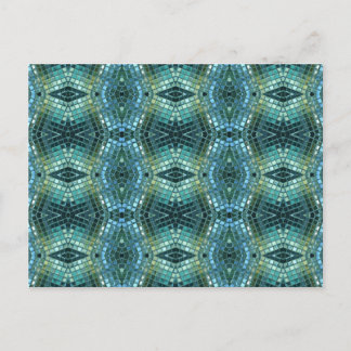 Beautiful Green and Blue Glass Mosaic Postcard