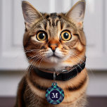 Beautiful Green and Blue Plaid Pattern Pet ID Tag<br><div class="desc">Beautiful Green and Blue Plaid Pattern monogrammed design.</div>
