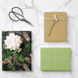 Beautiful Green and Gold Safari theme   Wrapping Paper Sheets