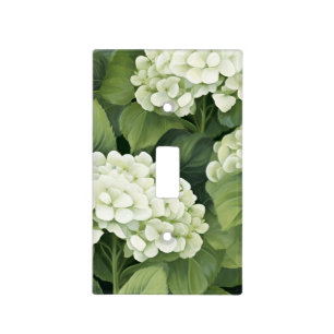 Beautiful Green and White Watercolor Hydrangea Light Switch Cover