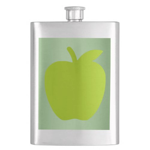 Beautiful green apple silhouette flask