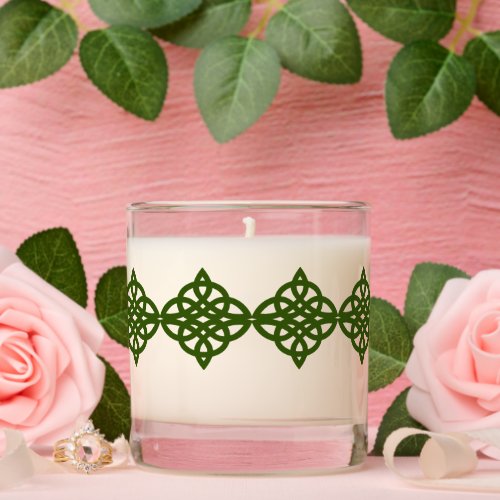 Beautiful Green Celtic Border  Scented Candle