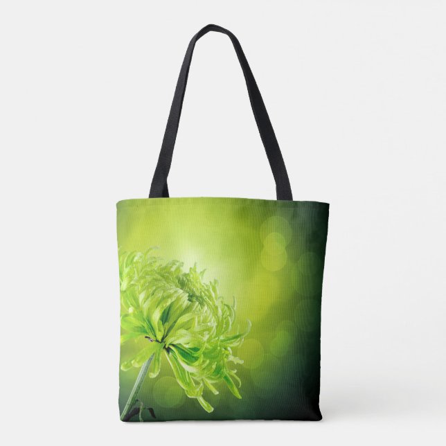 Beautiful Green Chrysanthemum Flower Tote Bag (Back)