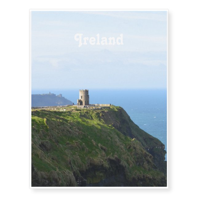 Beautiful Green Cliffs of Moher Temporary Tattoos (Front)