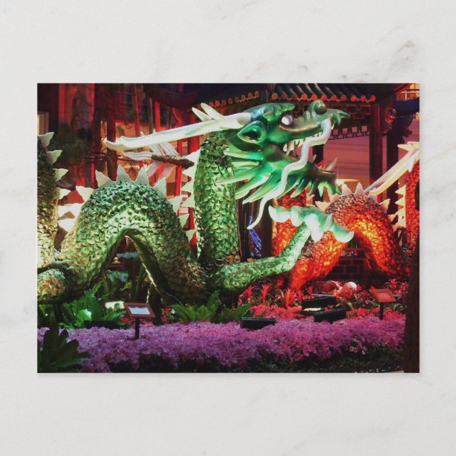 Beautiful Green Dragon Art Sculpture Postcard (Front)