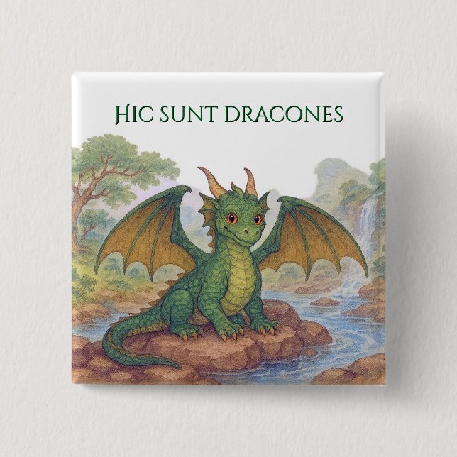 Beautiful green dragon button (Front)